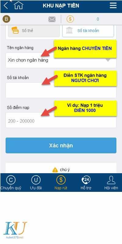 kubet hướng dẫn nạp tiền